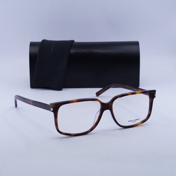 Saint Laurent SL599OPT 002 Eyeglasses Dark Havana 58mm Square Frame - Picture 11 of 11
